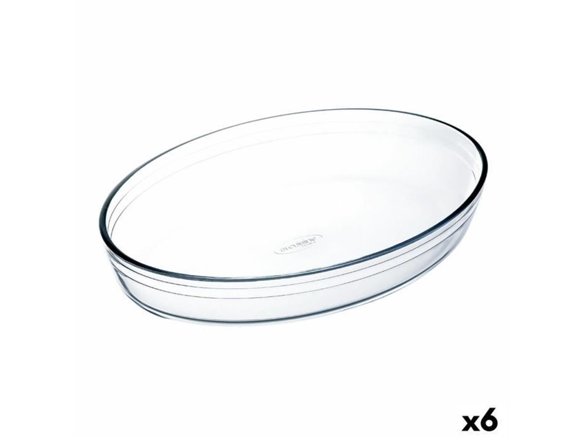 Molde para horno ovalado Ô Cuisine 26,2 x 17,9 x 6,2 cm Cristal transparente (6 unidades)