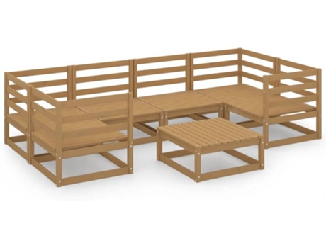 Conjunto 7 de muebles de jardín VIDAXL madera maciza de pino