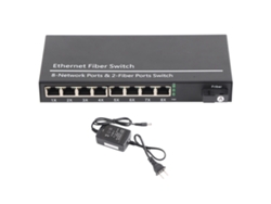 Switch Ethernet Gigabit 9 Portas 10/100/1000m Conversor De Mídia Fibra Tx1310nm Us Plug