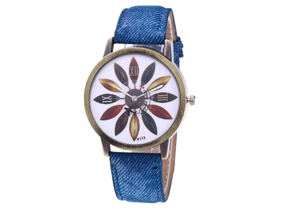 Reloj De Pulsera De Cuarzo Unisex Zhoulianfa Hoja Multicolor Azul Real