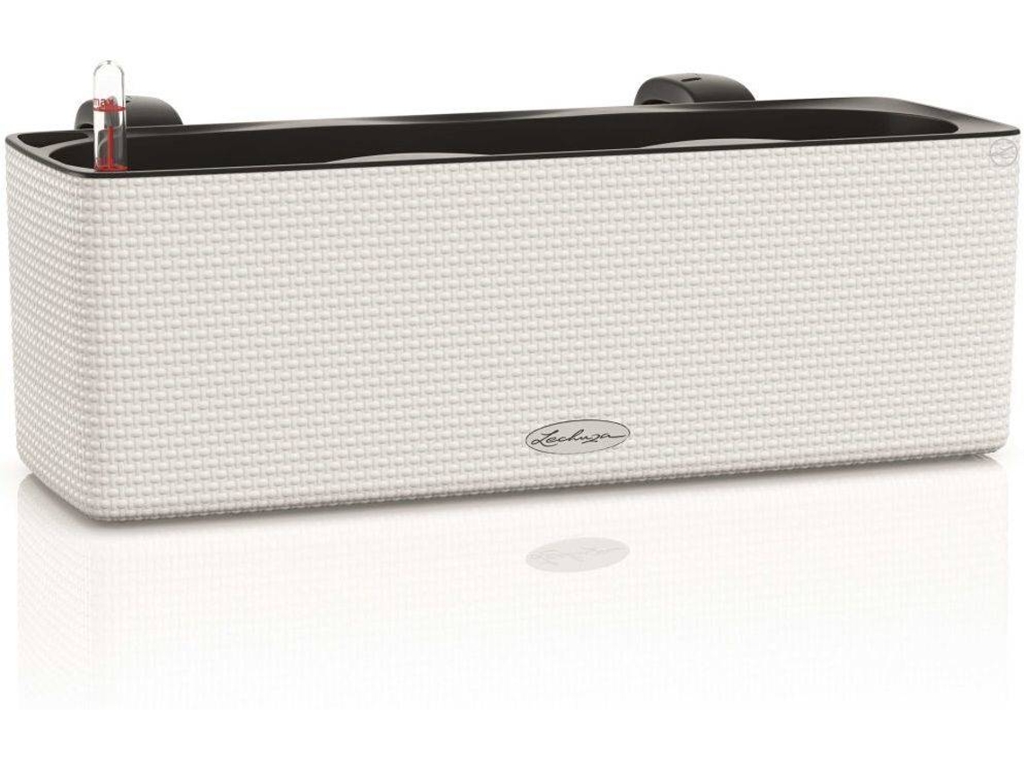 LECHUZA Jardinera CUBE color triple con ganchos blanco