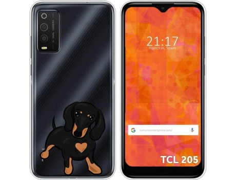 Carcasa TCL 205 TUMUNDOSMARTPHONE Dibujos Transparente Perros 04 Multicolor