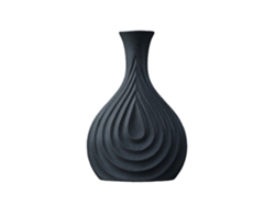 Jarrón de cerámica negro mate sencillo para decoración