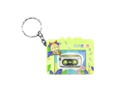 Mini Reproductor De Casetes Retro Con Diseño De Llavero, Color Verde De Dibujos Animados.