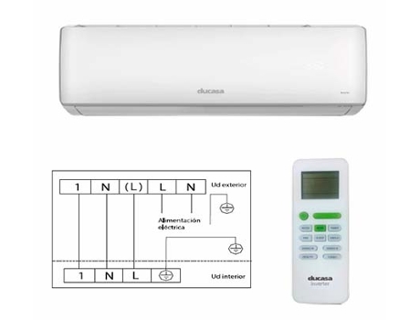 DUCASA Inverter Monosplit Con Bomba de Calor. 6810 W Frío 6870 W Calor R32