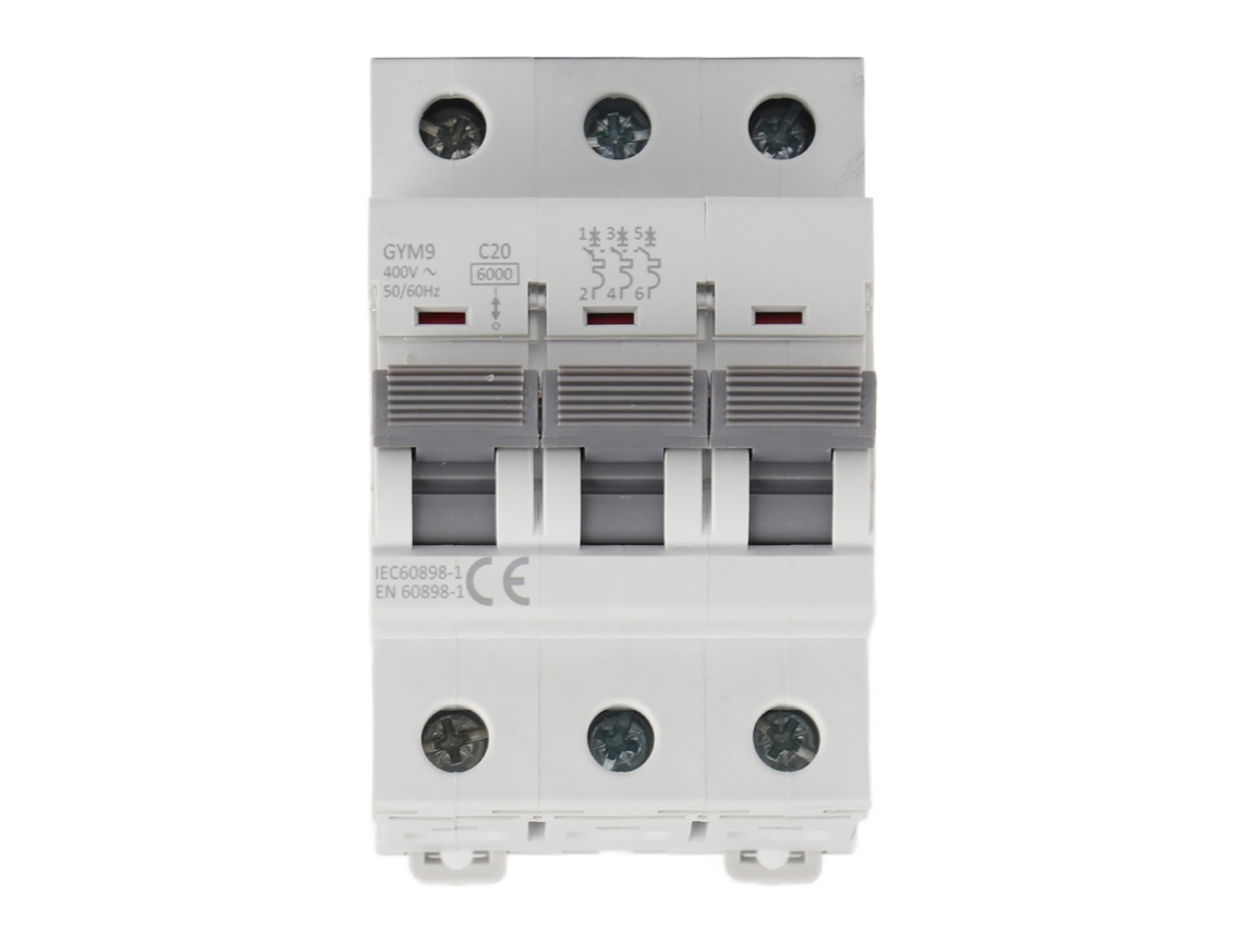 Disjuntor Miniatura 3p 400vca Gym9‑c65 Proteção Contra Sobrecarga e Curto circuito Conforme Iec/en60898‑1 S/MARCA