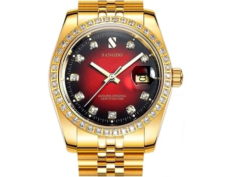 VEANXIN Relojes automáticos para hombre Reloj de pulsera resistente al agua-Oro blanco