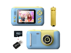 Cámara infantil Gertiz de 2000 W, píxeles, pantalla IPS de 2,4 pulgadas, lente reversible de 180 grados, 8 g, color azul