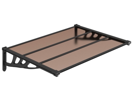 Marquesina de puerta policarbonato negro 122x90 cm VIDAXL