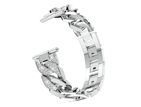 Correa de reloj inteligente para Garmin Vivoactive 4 / Venu 2 Correa de reloj con cadena vaquera de diamantes en fila de 22 mm (Plata)