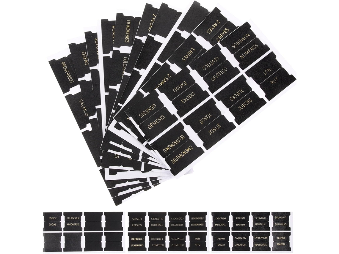 80 Separadores De Cuero Negro Para Estudio Bíblico, Textura Fina, Prácticos, Paquete De 80