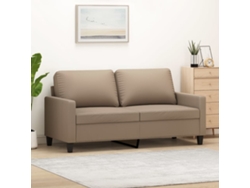 Sofá De 2 Plazas De Cuero Sintético Color Capuchino 140 Cm