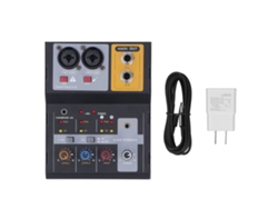 Mezclador De Grabación De 2 Canales Con Tarjeta De Sonido Usb Externa, Bajo Nivel De Ruido, 48 V Para Transmisión En Vivo Y Karaoke.