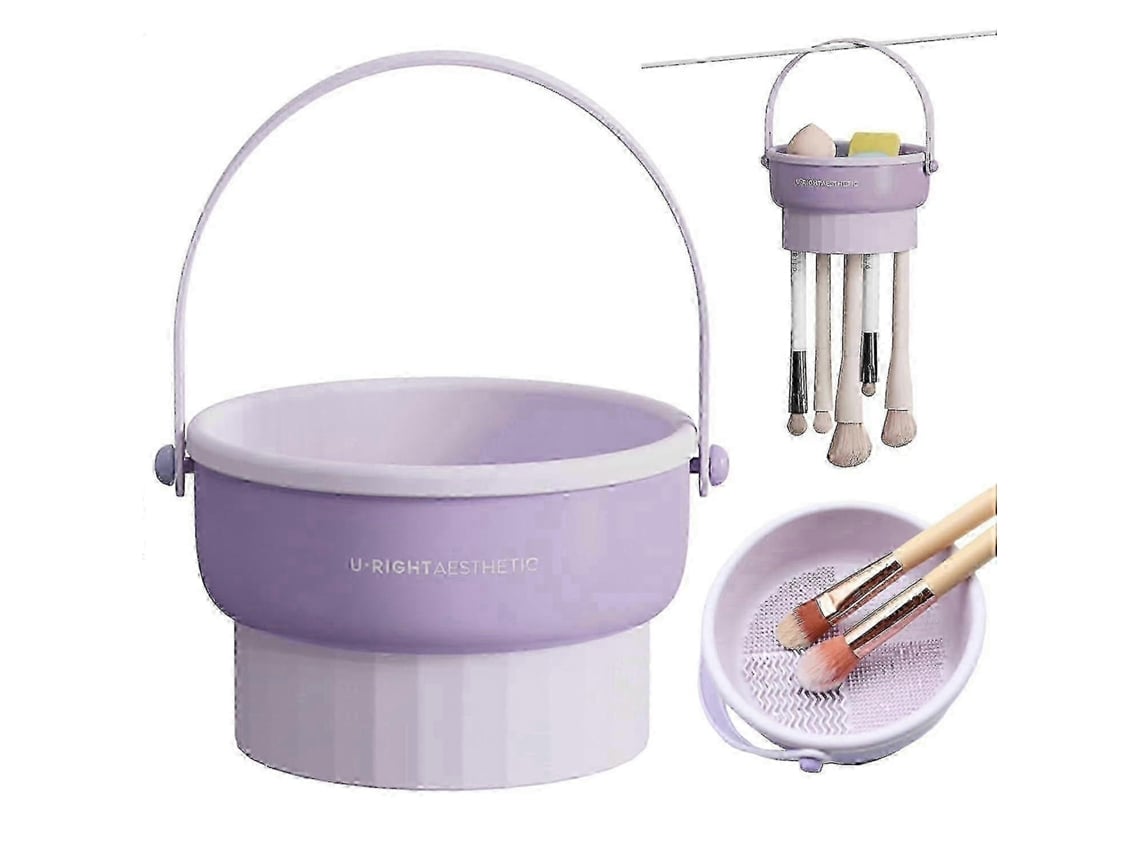 Tapete para limpiar brochas de maquillaje y secar brochas, color morado Rosewell