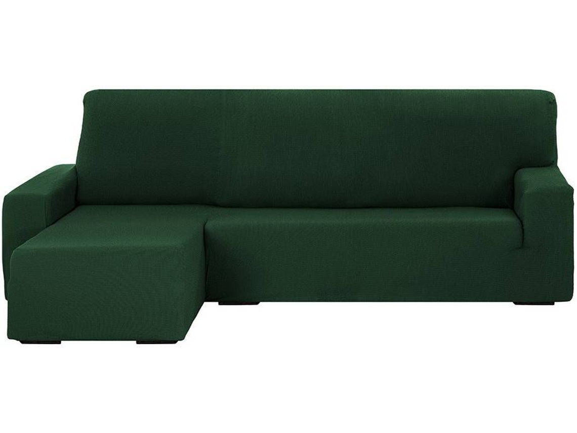 Funda Chaise Longue TODOPARAMICASA Túnez Verde Botella (Brazo Izquierdo Corto -  240 cm)