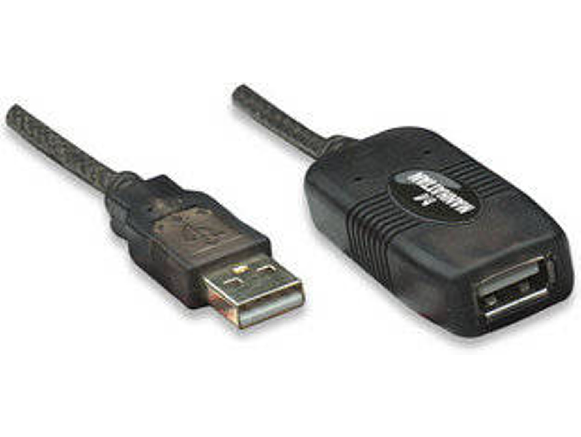 Cable USB MANHATTAN USB A/USB A 10 m Macho/Hembra Negro
