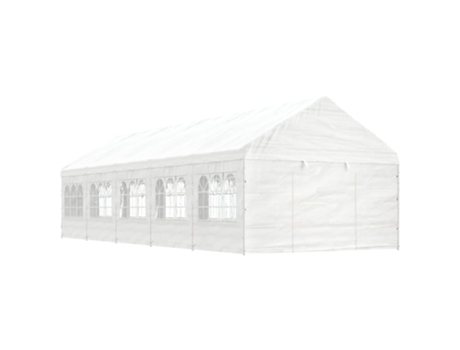 MAISON EXCLUSIVE Cenador con techo polietileno blanco 11,15x4,08x3,22 m