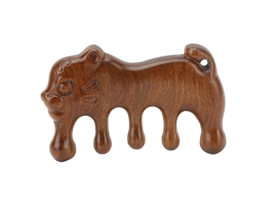 Vlrla-wooden Animal Sandalwood Wide Tooth Couro Cabeludo Comb