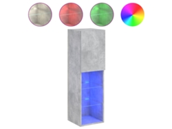Maison Exclusive - Mueble Para Tv Con Luces Led Gris Hormigón 30,5x30x102 Cm