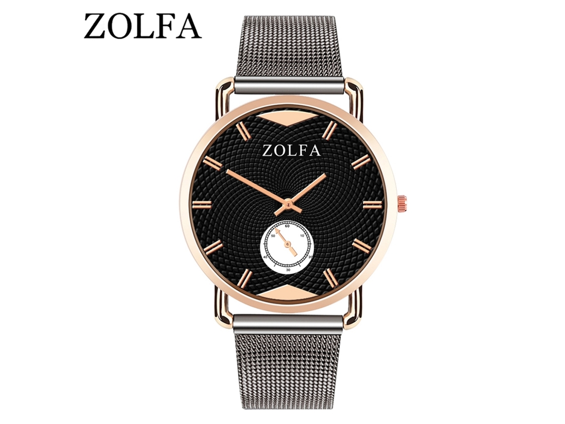 Reloj De Cuarzo Para Hombre Con Dial Redondo Elegante Casual De Pulsera Negro