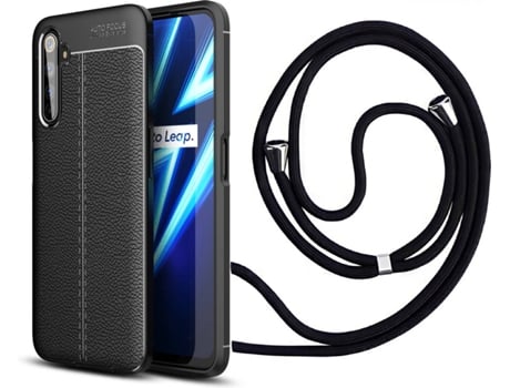 Funda Realme 6 Pro Rugged Leather con Collar Negro