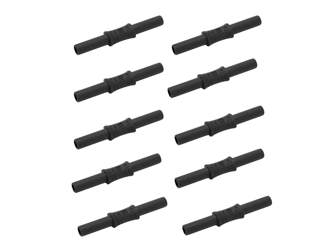 10 Unidades De Acoplador Banana De 4 Mm Hembra-hembra, Adaptador De Extensión Aislado J.20009 Negro