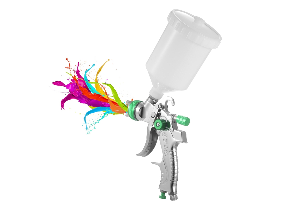 Pistola De Pintura Hvlp Con Depósito De 600 Ml Y Boquillas De 1,4/1,7/2,0 Mm Para Coches, Muebles Y Paredes.