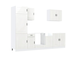 Juego de 7 gabinetes de cocina Porto blanco brillante MAISON EXCLUSIVE