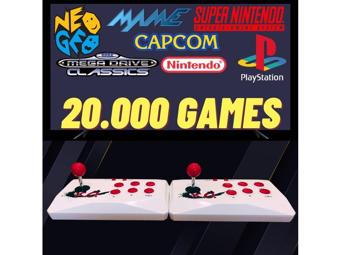 Consola Premium con 20.000 juegos y dos mandos inalámbricos - Blanca