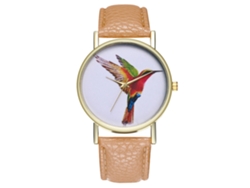 Reloj Deportivo Unisex Informal De Cuarzo Con Correa De Cuero Beige.