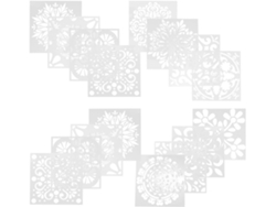 16 Plantillas De Plástico Blanco Para Pintar Mandalas, Seguras Y Bien Diseñadas, 16 Piezas.