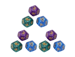 3 Juegos De Dados De Plástico Impermeables De 12 Caras Para Juegos De Mesa Y Enseñanza - Azul, Morado, Verde
