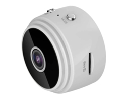 Minicámara de seguridad WiFi para interiores Yizhood 1080P con detección de movimiento, visión nocturna inalámbrica y batería recargable (blanca)