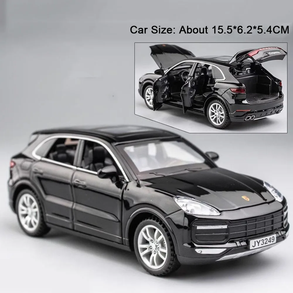 (cayenne Black) 1:32 Coche Modelo Juguete, Puerta Abierta, Con Luces Y Efectos De Sonido, Pasatiempos