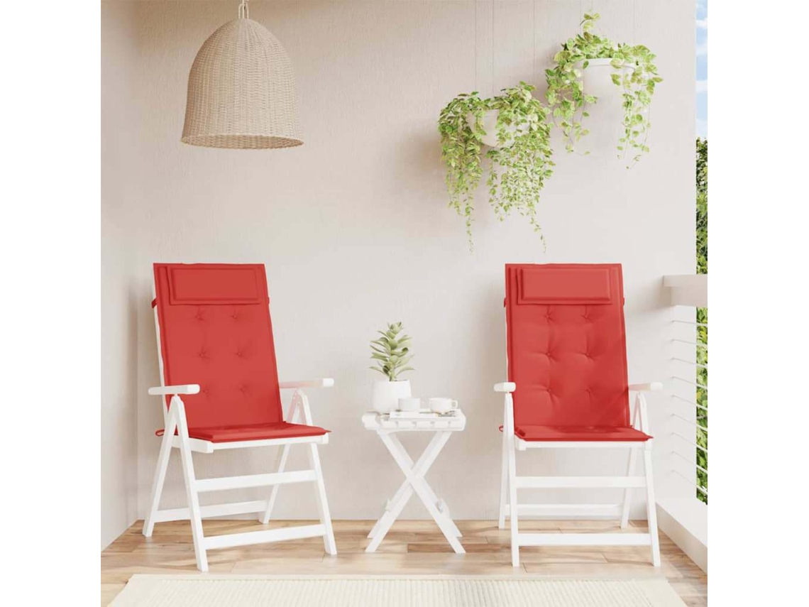Cojines De Silla Con Respaldo Alto 2 Uds Tela Oxford Rojo