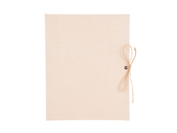 Álbum De Recortes Diy, Liso, Con Encuadernación Suelta Y Cuerda, 30 Páginas, Tela De Lino Beige.