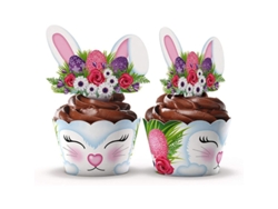 Juego De 24 Adornos Y Sobres Para Cupcakes Con Diseño De Conejito De Pascua (conejo Del Bosque)