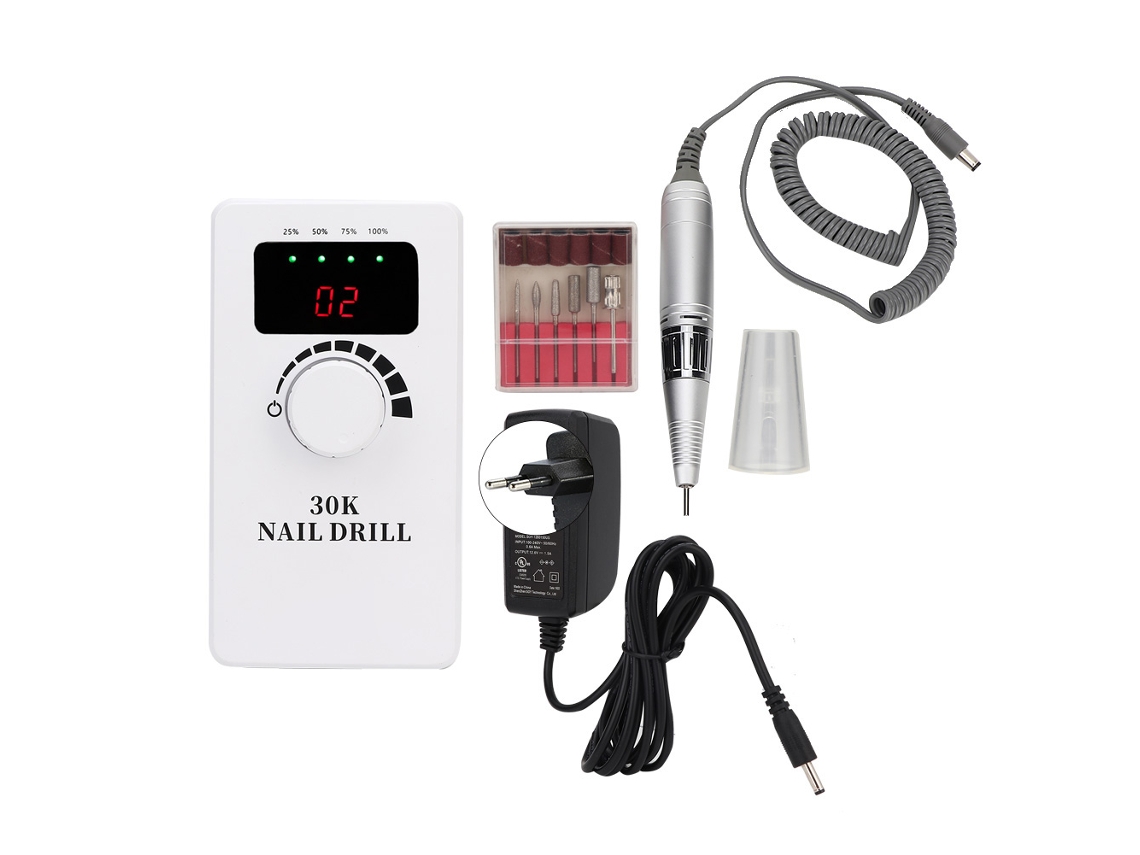 Lijadora eléctrica portátil para uñas Rebe de 30.000 rpm para pulir y lijar uñas, ideal para manicuristas profesionales.