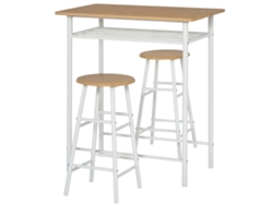 VPMKP - Juego de mesa de bar Homcom con 2 taburetes y estante, blanco