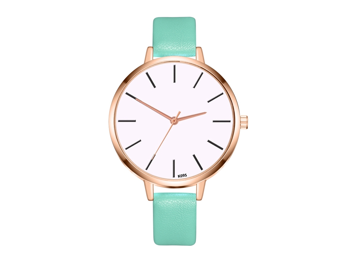 Reloj De Pulsera Casual De Cuarzo Para Mujer Zhoulianfa Con Correa De Pu Y Esfera Redonda Verde Menta.