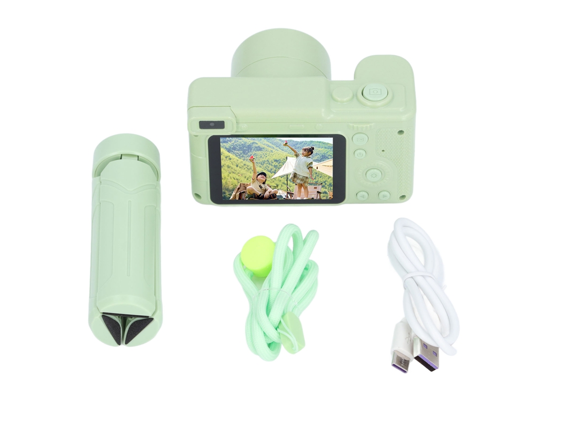 Cámara Digital 2.4 Pulgadas Pantalla Ips 8x Zoom Lentes Duales Autofocus Para Vlogging Y Fotografía Verde