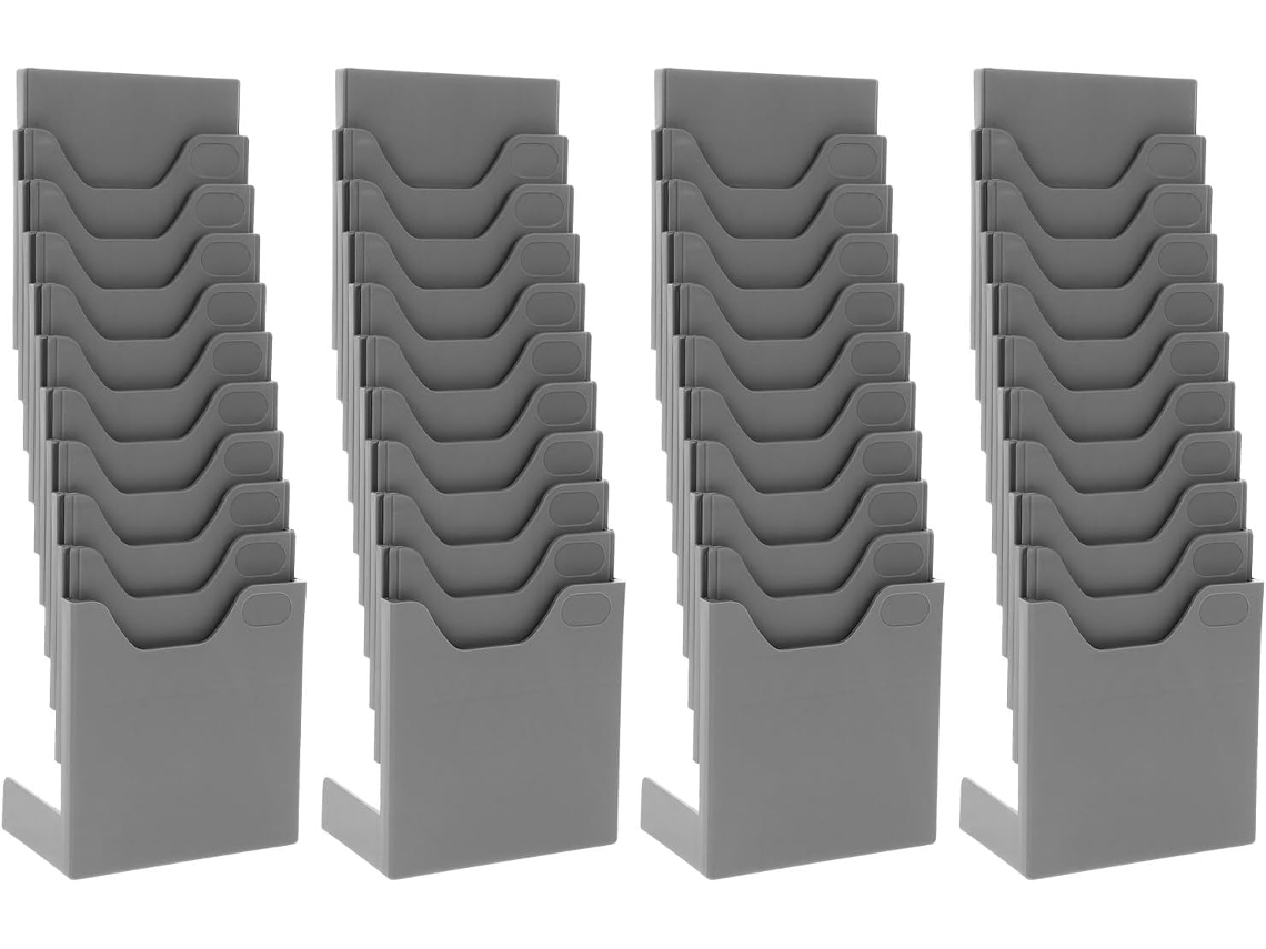 Soporte Colgante Para Tarjetas De Control Horario, 10 Ranuras, Tarjetero De Plástico Transparente.