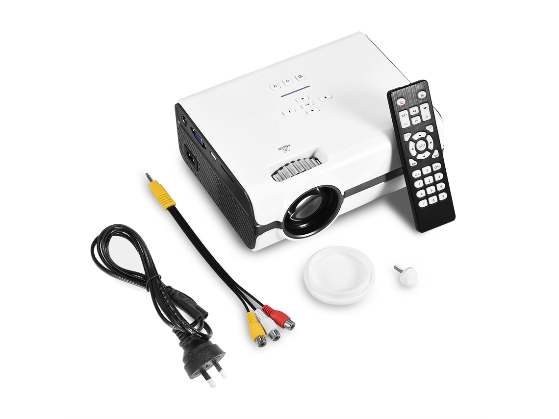 Proyector Led Mini Para Home Theater 1080p Hdmi Usb Multimedia Blanco Luz Dourada