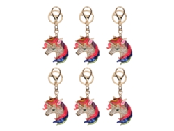 6 Llaveros Con Forma De Animal Con Diamantes De Imitación, Colgantes Decorativos Para Bolsos Y Mochilas Yskjfd9
