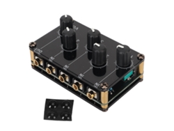Mezclador De Sonido Pasivo De Doble Canal Con Entrada De Audio De 4 Entradas Y 1 Salida. Mini Mezclador De Sonido