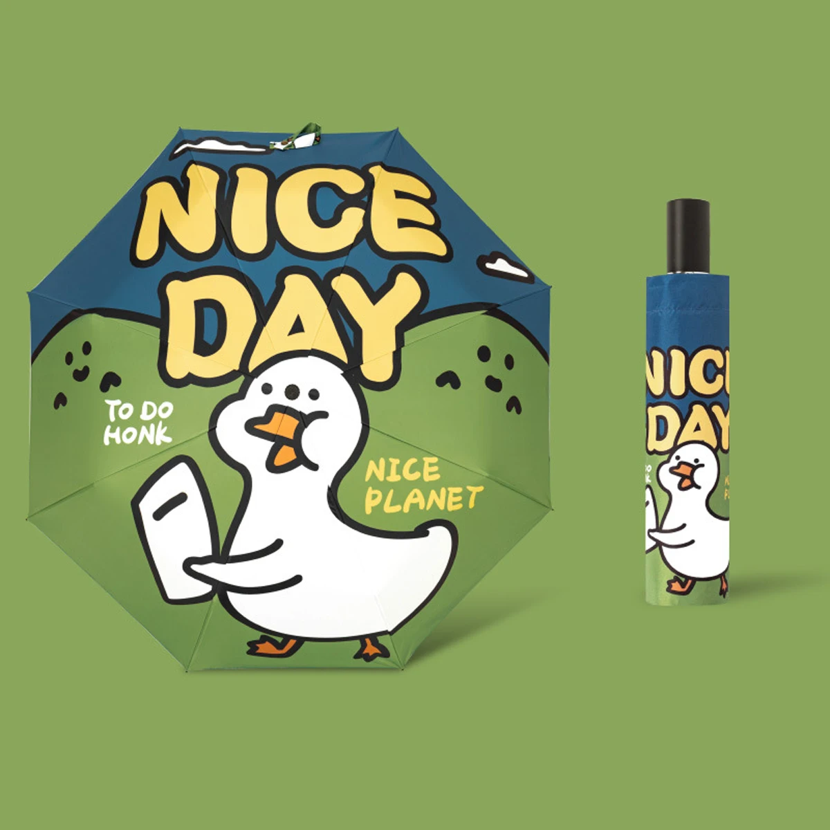 (duck) Nuevo Paraguas Resistente Al Viento, De Apertura Y Cierre Automáticos, Ligero Y Portátil, Protege Del Sol Y La Lluvia.