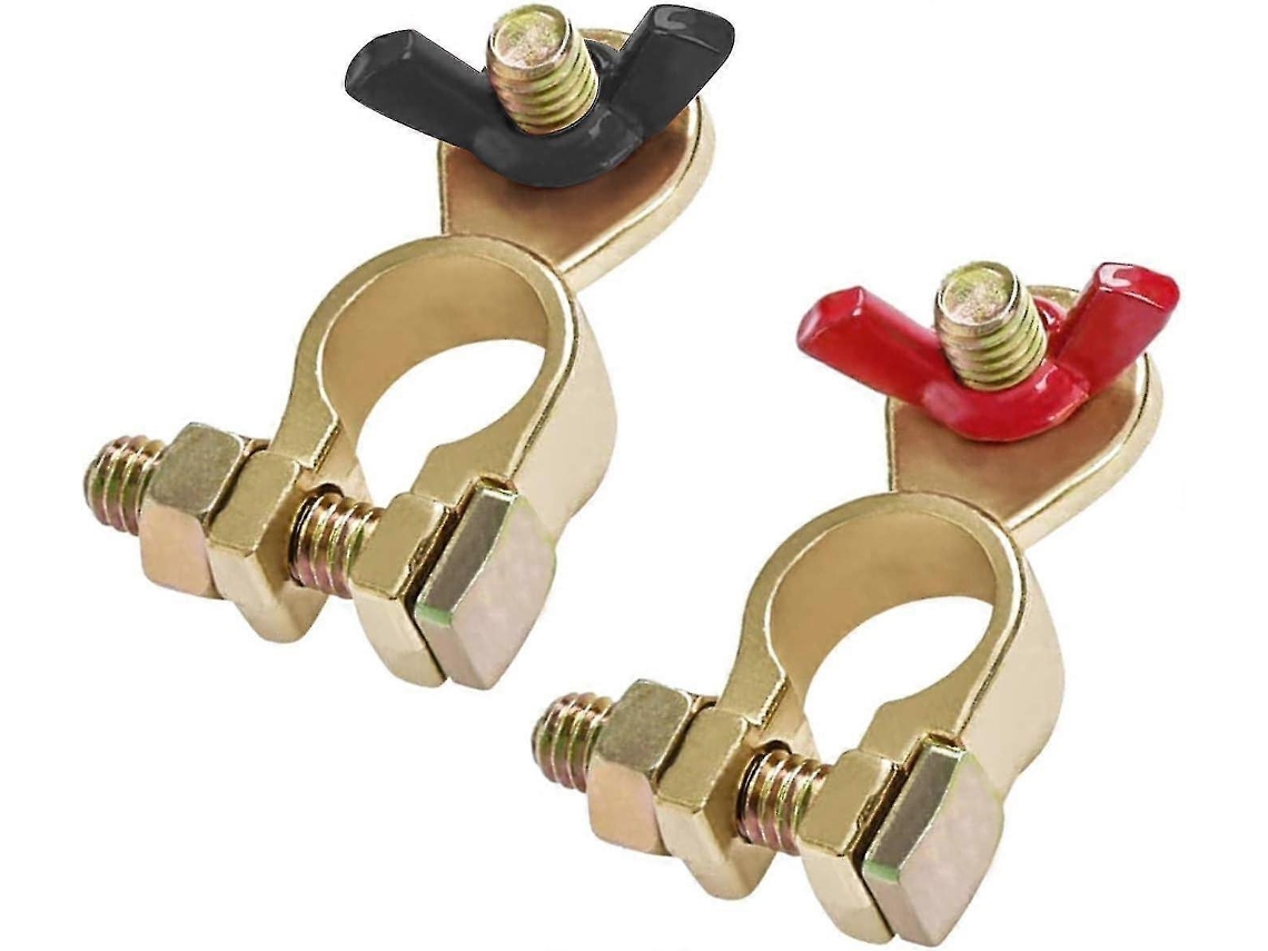 Bornes De Batería 12v/24v De Latón Con Tuerca De Ala Para Coche Y Barco, Rojo Y Negro, 2 Piezas