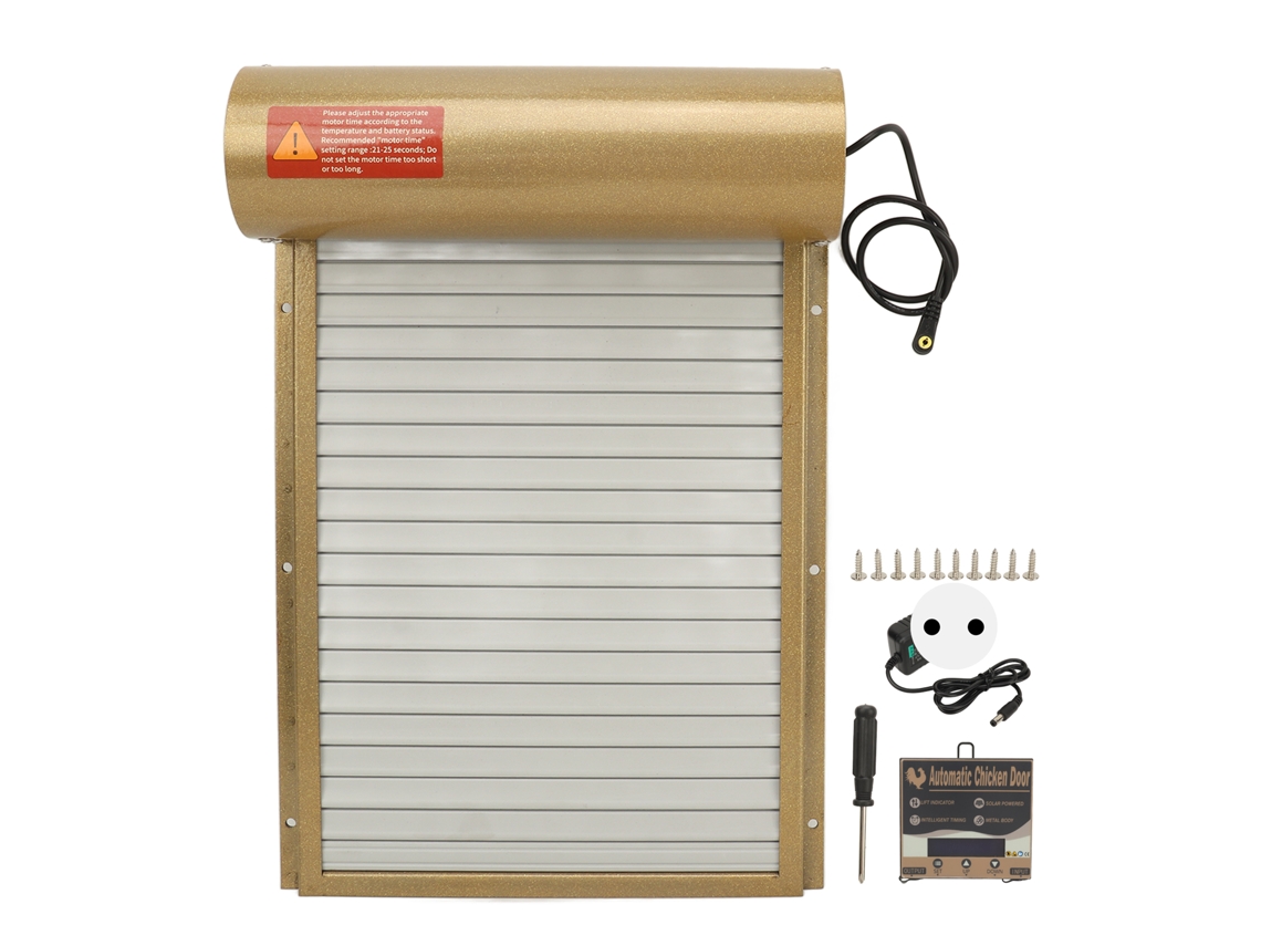 Puerta de gallinero con temporizador, modo manual, controlador de pantalla LED, puerta automática resistente para gallinero, para patos y gansos
