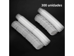 Vasos de plástico transparente MDUG para salsa picante con tapa, 300 unidades
