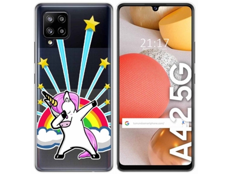 Carcasa Samsung Galaxy A42 5G TUMUNDOSMARTPHONE Dibujos Transparente Multicolor